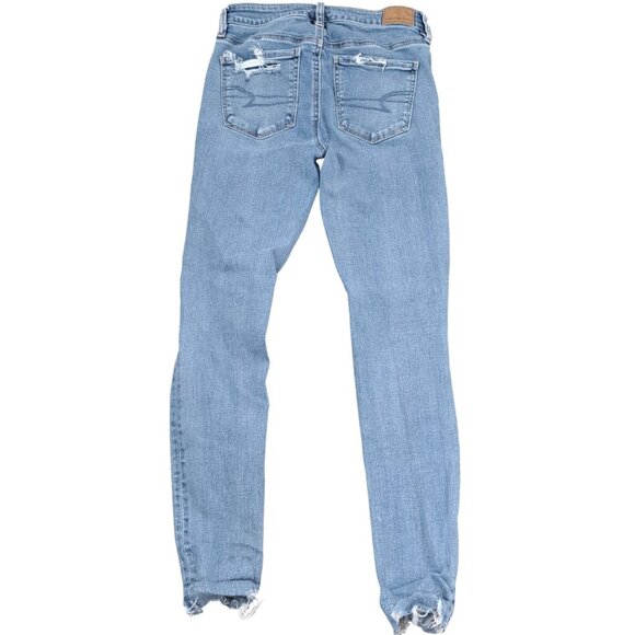 American Eagle Next Level Stretch High Rise Distressed  Jegging Size 4 - Picture 7 of 10